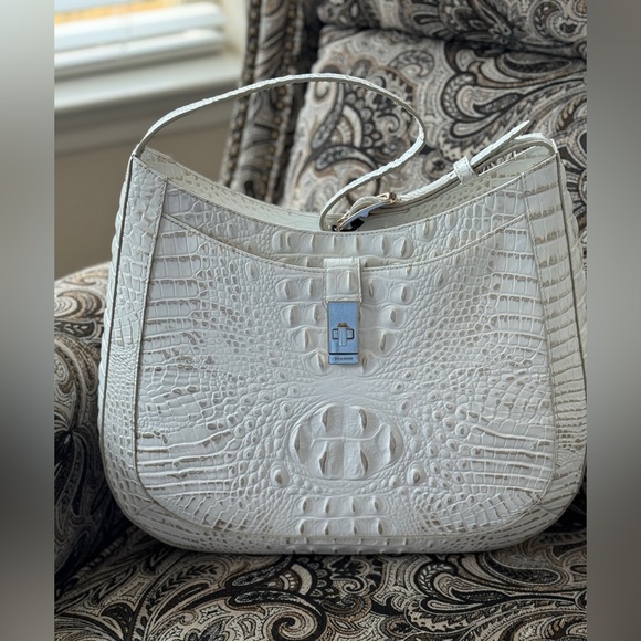 Brahmin Sugar Whiteish Johanna Handbag Hobo Style NWT - Picture 2 of 12